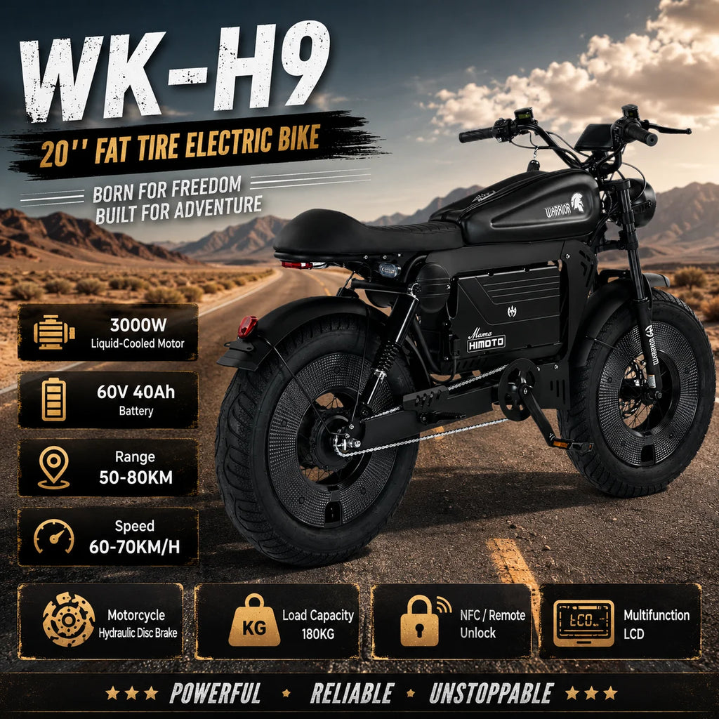 3000W Electric Bike for Adults 60V 40Ah Battery 20x4.0 Fat Tire Motorcycle Style E-Bike 60-70km/h Long Range Off-Road Bicycle