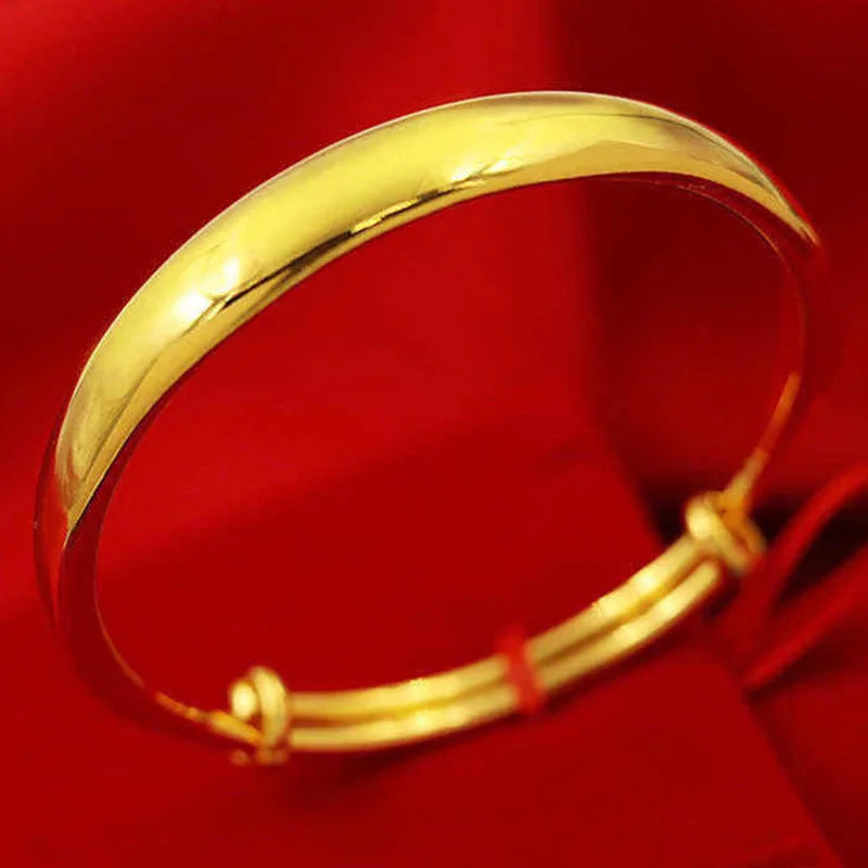 24k Gold 9999 Round Star Bracelet Gold Push-pull Star Imitation Gold Bracelet Hand Decoration Fine Jewelry Bangles