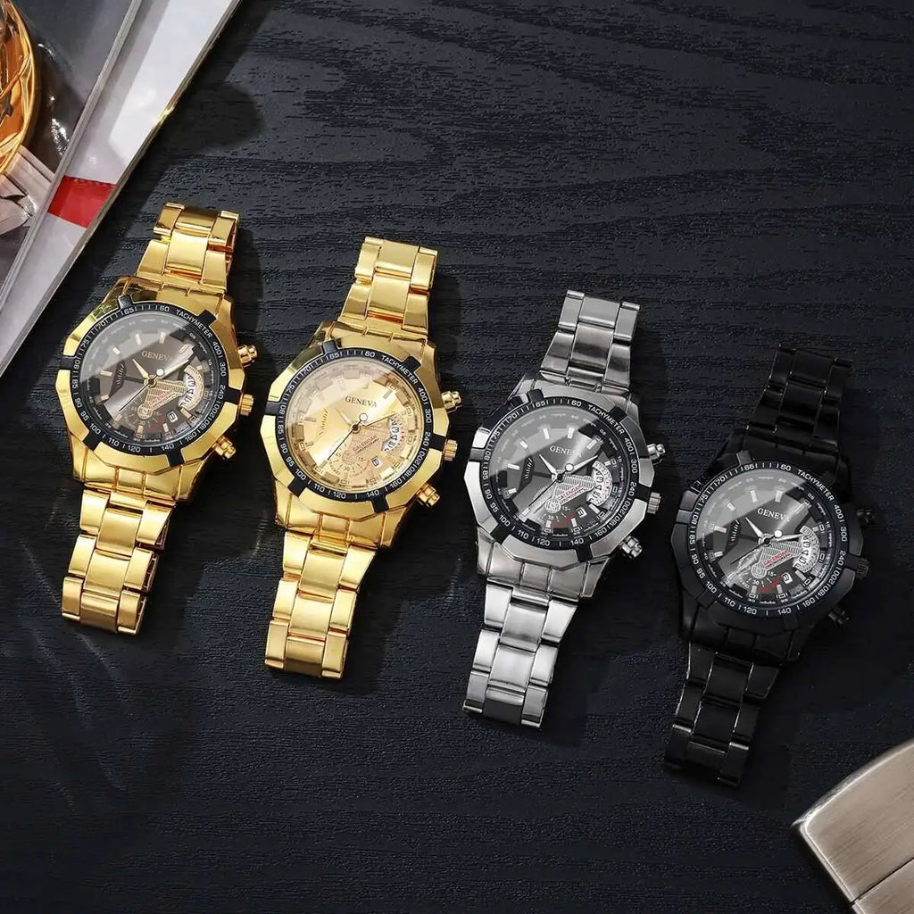 Luxury Men Business Watches Fashion Large Dial Calendar Quartz Watch Reloj Hombre（Without Box）