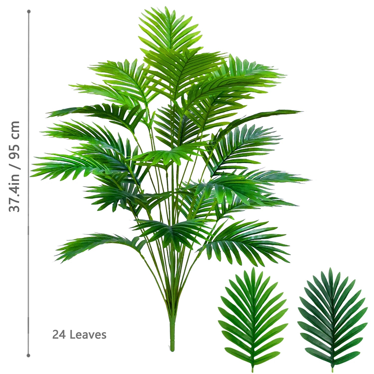 53-123cm  Artificial Palm Tree Tropical Fake Plant Green Plastic Palm Leaf Branches Suitable for Home Garden Decoration