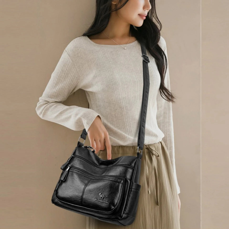 Luxury Crossbody Bags for Women New High Quality Soft Leather Handbags Purses Designer Casual Shoulder Messenger Bags Sac A Main
