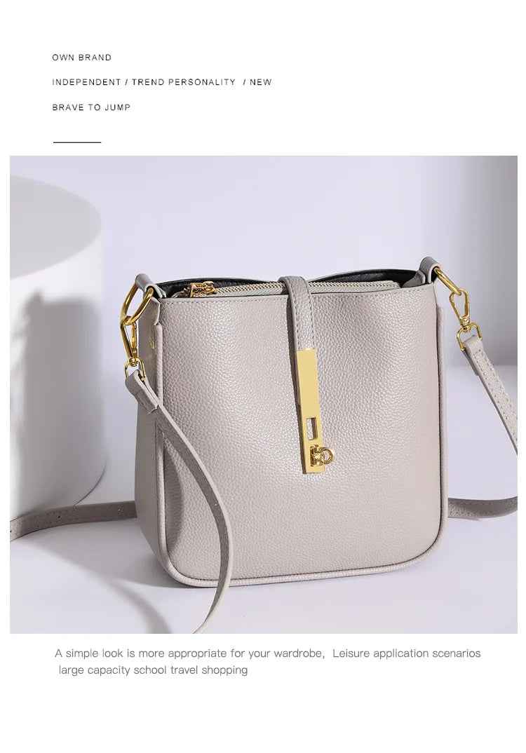 Light luxury genuine leather women's crossbody bag high quality handbag Fashion underarm bag French versatile Shoulder Bag