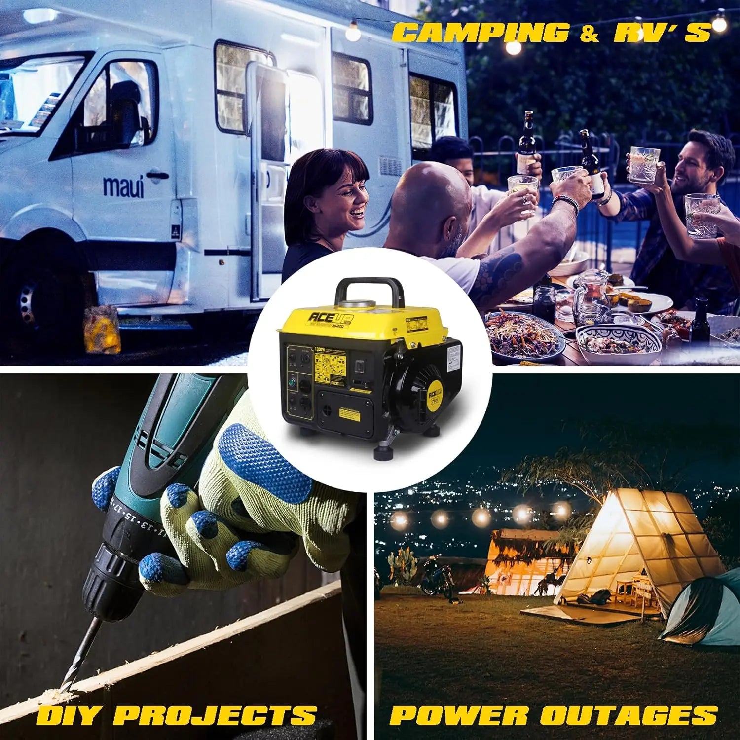 1,200W Gas Powered Generator, Small Portable Generator For Home Use Camping Ultralight, EPA & CARB Compliant,customizable
