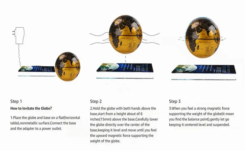 Magnetic Levitating World Globe Levitating Globe Creative Birthday Gifts for Kids Office Home Decoration