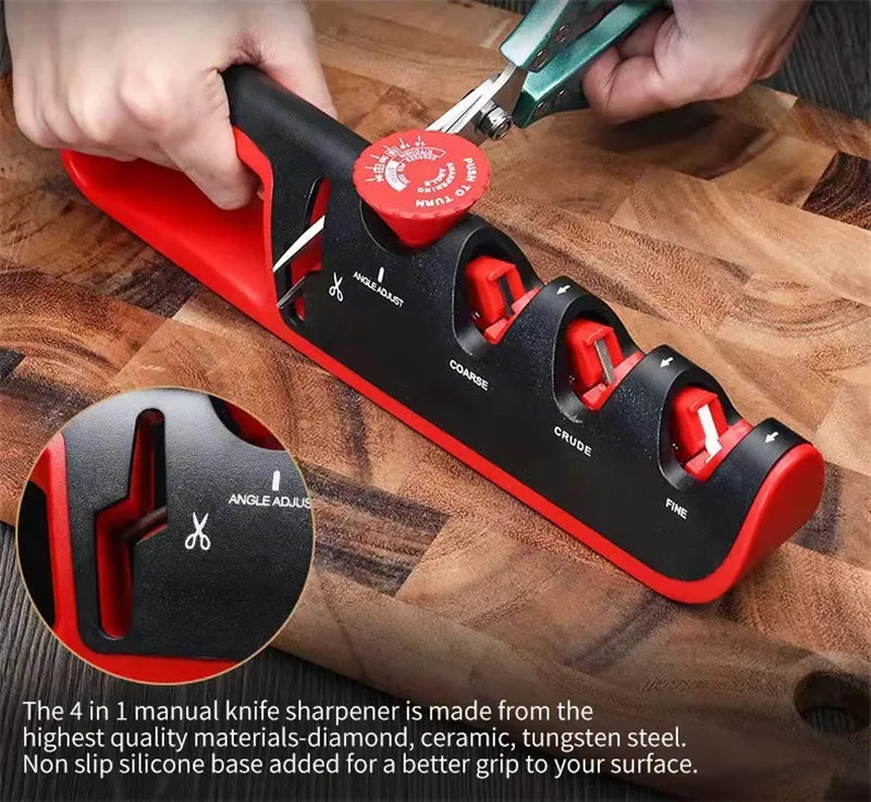Knife Sharpener 5 in 1 Adjustable Angle Kitchen Grinding Machine Professional Knife Scissors Sharpening Tools with cut resistant