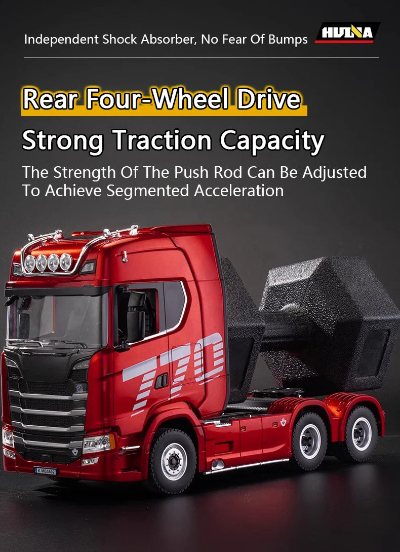 Huina 1501 770S Rc Car Tractor 19Ch Remote Control Trailer Truck 1/18 Engineering Vehicle with Light Sound Toys Christmas Gifts