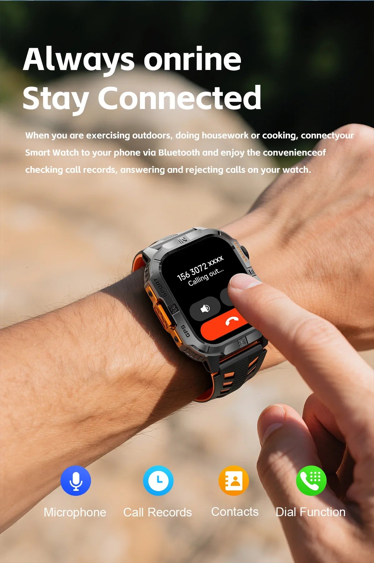 2026New GPS Outdoor Smart Watch Men Women Compass Altimeter Barometer Waterproof Bluetooth Call Sports Smartwatch 540mAh Battery