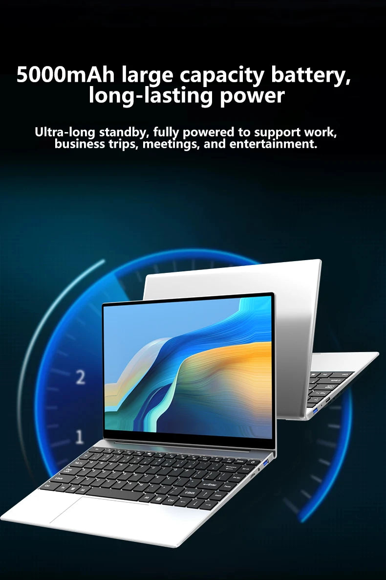 LENO 14.1"Ultra Slim Laptop Windows11 16GB 2TB SSD Gamer Notebook Intel 4405U 1920*1080 Display Office Study Gaming Computer PC