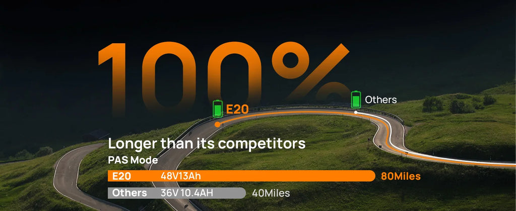 1000W E20 Electric Bike | 48V 13Ah Removable Battery, 20MPH, 20''X3" Fat Tire, 7-Speed Electric Bicycles with Dual Disc Brake