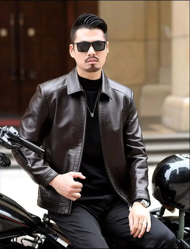 Men's Leather Jacket Man Real Leather Coat Male Leather Clothing Fashion Leather Jacket Genuine Leather Motorcycle Jacket