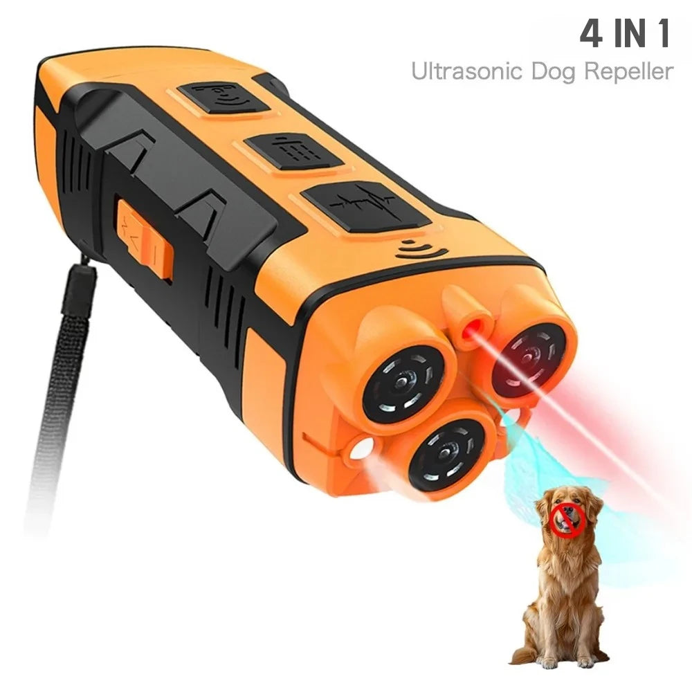 10M High Power Deterrent Ultrasonic Dog Repeller Pet Training Anti Barking with Led Flashlight Rechargeable for Dogs Accessories