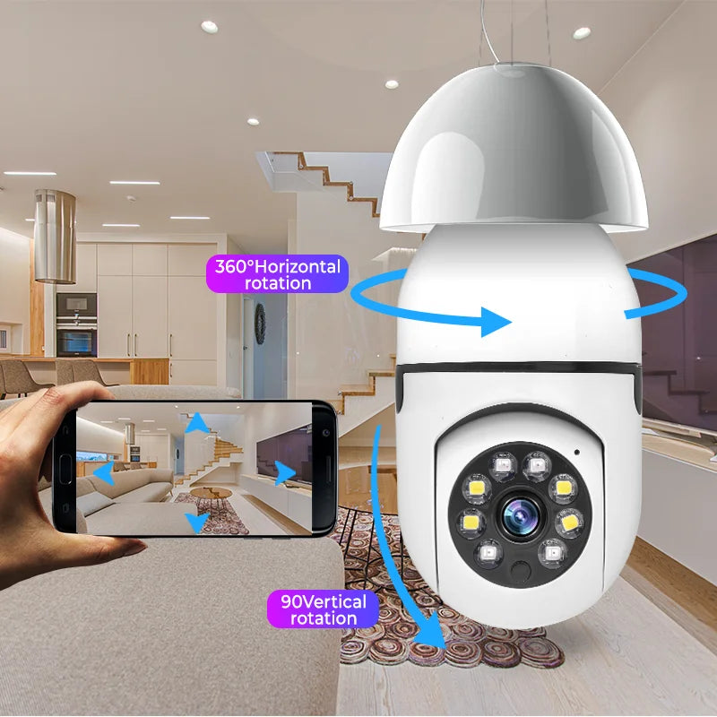 YI Iot E27 Bulb Surveillance 5G Wifi Camera 2MP Night Vision Full Color Automatic Human Track Security Protection Monitor Camera