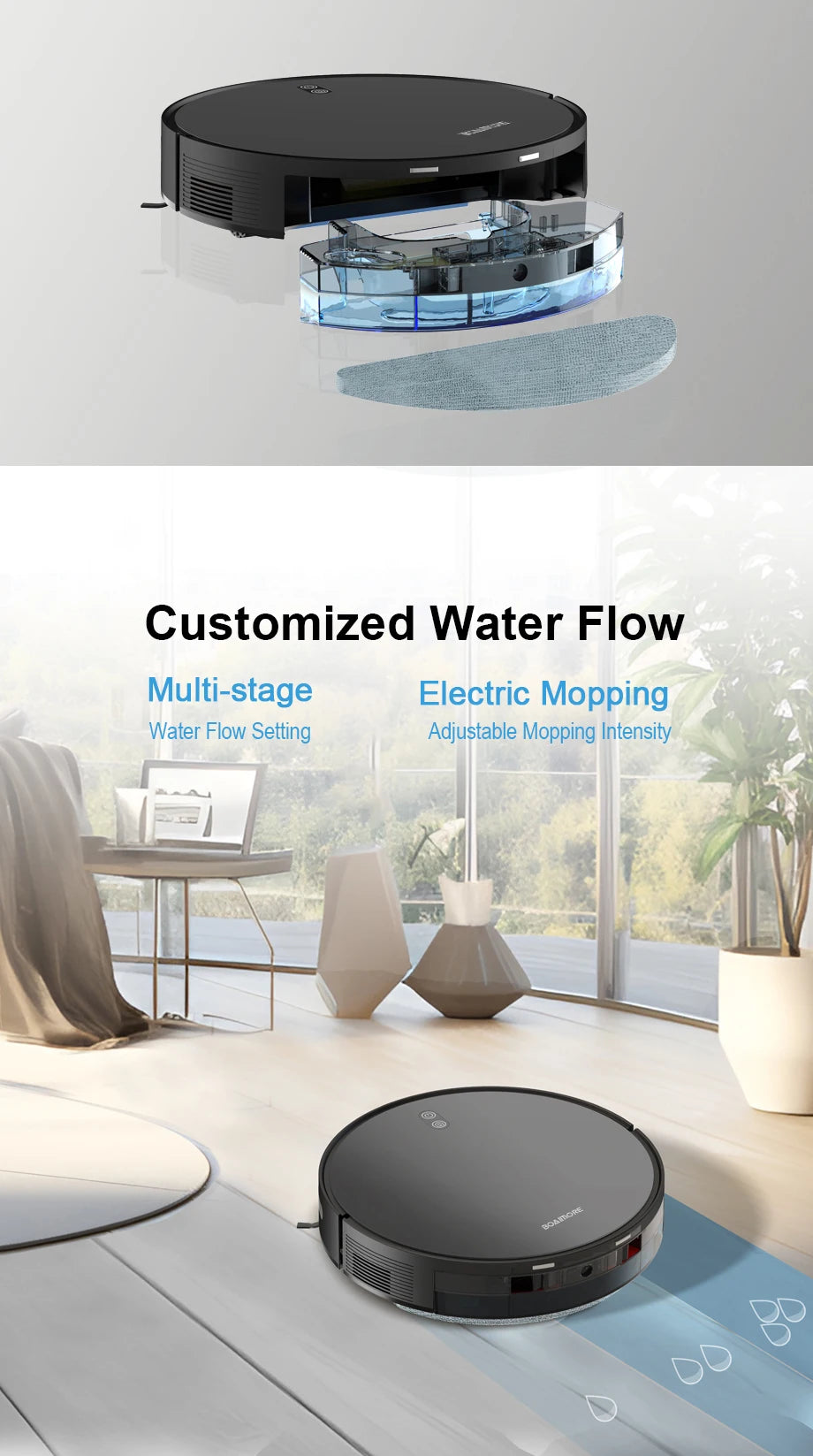 Robot Vacuum Cleaner Combo Mop,6000PA Suction Robotic,WiFi/Voice Control,Auto-Recharge,Pet Hair For Home Vacuum Cleaning Robotic