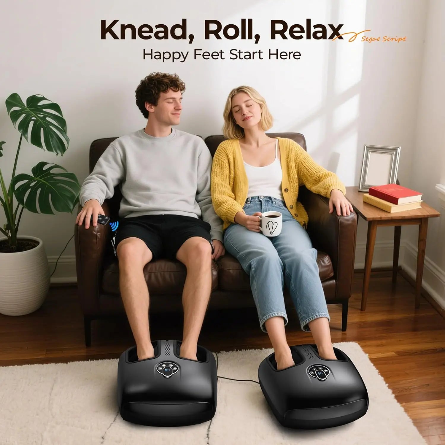 Shiatsu Foot Massager Heat Compression Vibration 4 Modes 5 Intensities Home Spa Gift For Muscle Relief Foot Care Health Machine
