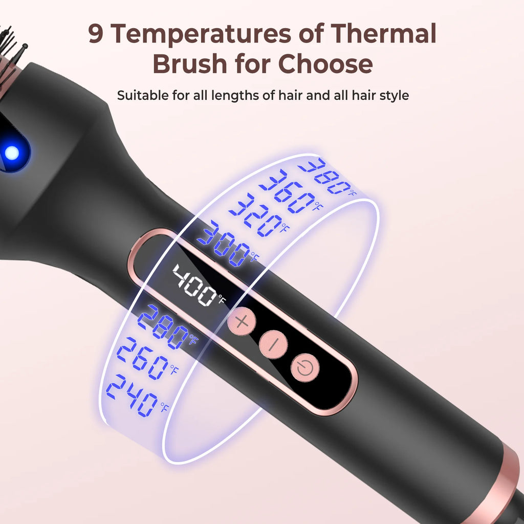 Heating Curling Comb Thermal Brush Professional Styling Round Brush Curling Iron Volumizing Hot Brush Anti Scalding Curling Comb