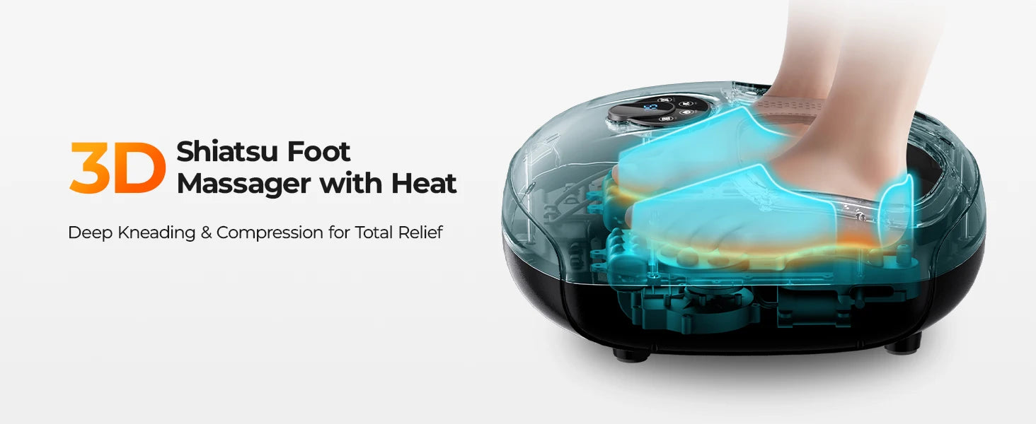 Shiatsu Foot Massager Heat Compression Vibration 4 Modes 5 Intensities Home Spa Gift For Muscle Relief Foot Care Health Machine