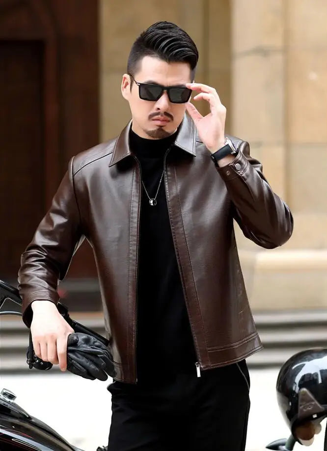 Men's Leather Jacket Man Real Leather Coat Male Leather Clothing Fashion Leather Jacket Genuine Leather Motorcycle Jacket