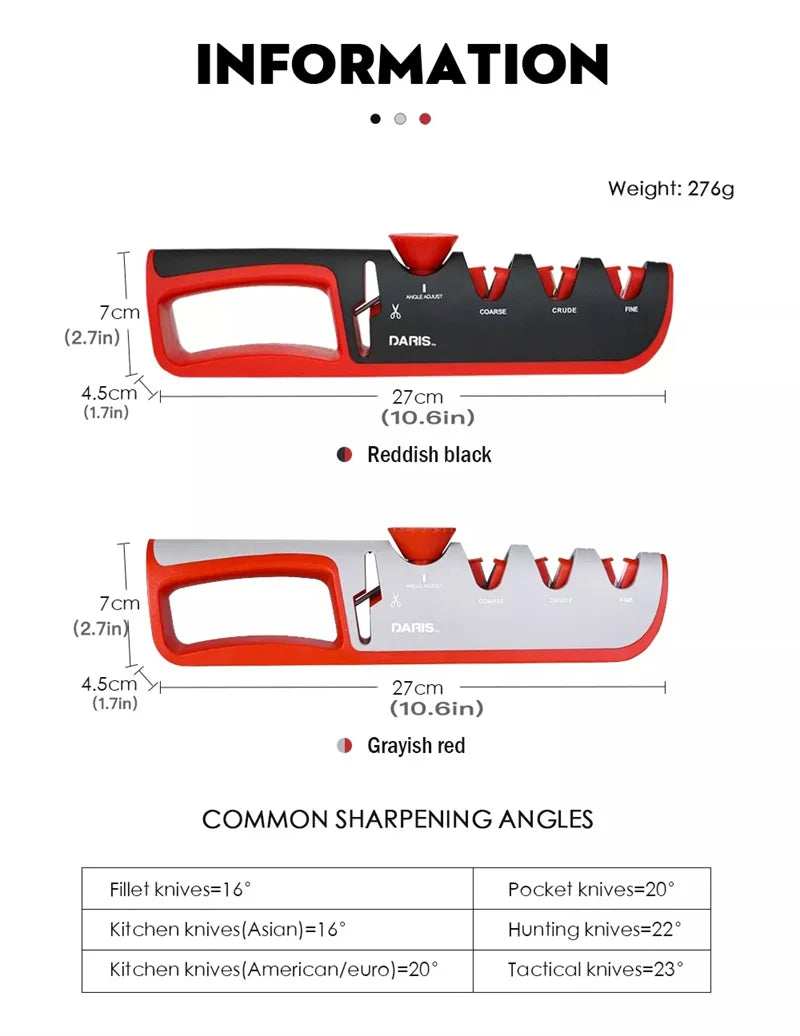 Knife Sharpener 5 in 1 Adjustable Angle Kitchen Grinding Machine Professional Knife Scissors Sharpening Tools with cut resistant