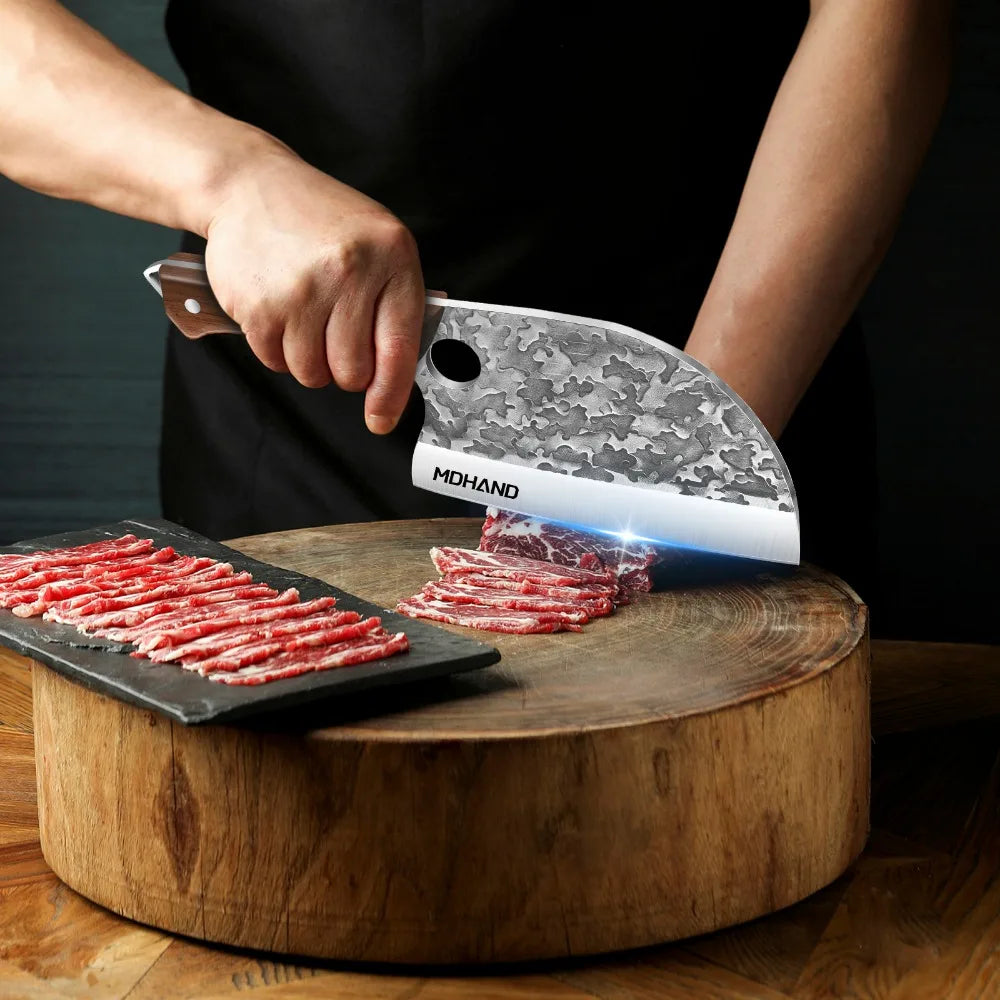 MDHAND 7''Stainless Steel Japanese Kitchen Knives Sharp Blade Professional Chef Knife for Meat Cleaver Fish Cutting Kitchen Tool