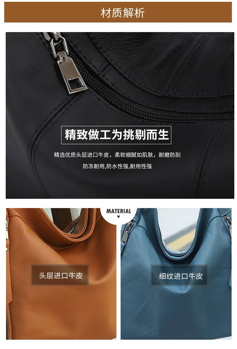 2025 Luxury Women's Handbag - Genuine Cow Leather, Large Capacity & Versatile Shoulder/Crossbody/Tote Commuting Bag