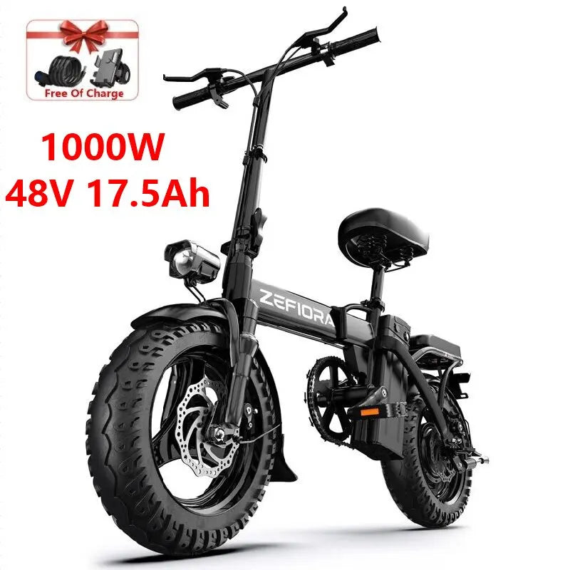 1000w 2000w Adult Electric Bike,30miles 48v Aluminum Alloy 14 Inch Ebike,for Both Men Women In Cities Cycling Electric Bicycle