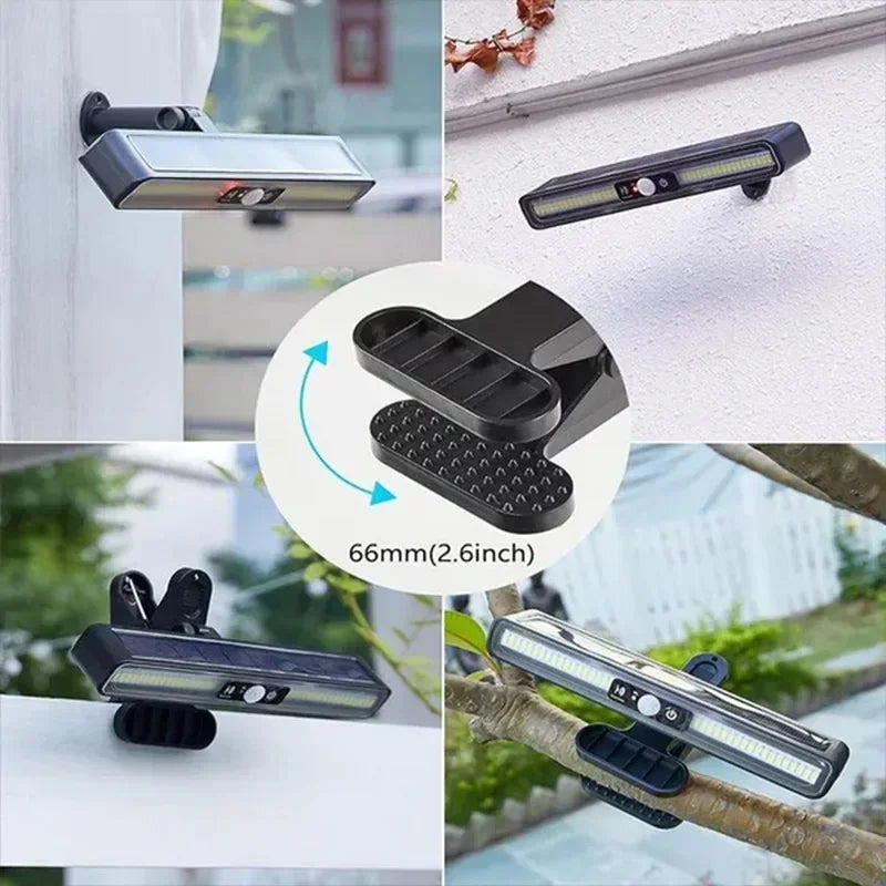 Powerful LED Solar Outdoor Led Courtyard Wall Lamp Rechargeable Human Body Induction Garden Terrace Garage Door Street Lighting