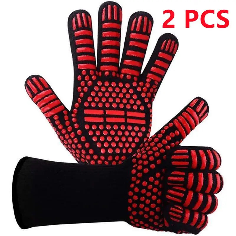 High Temperature Resistance Microwave Oven Gloves Oven Mitts 500-800 Degrees Fireproof Barbecue Heat Insulation BBQ Gloves
