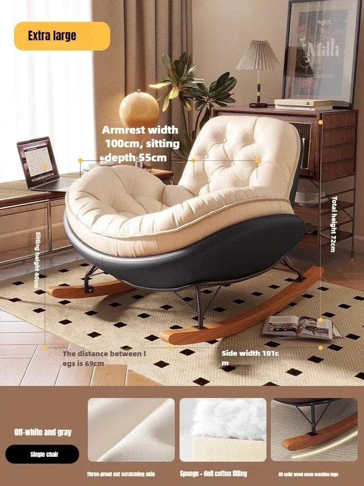 Lazy Sofa Rocking Chair Bedroom Lounge Chair Carefree Adult Living Room Single Balcony Leisure Rocking Chair Recliner Chairs