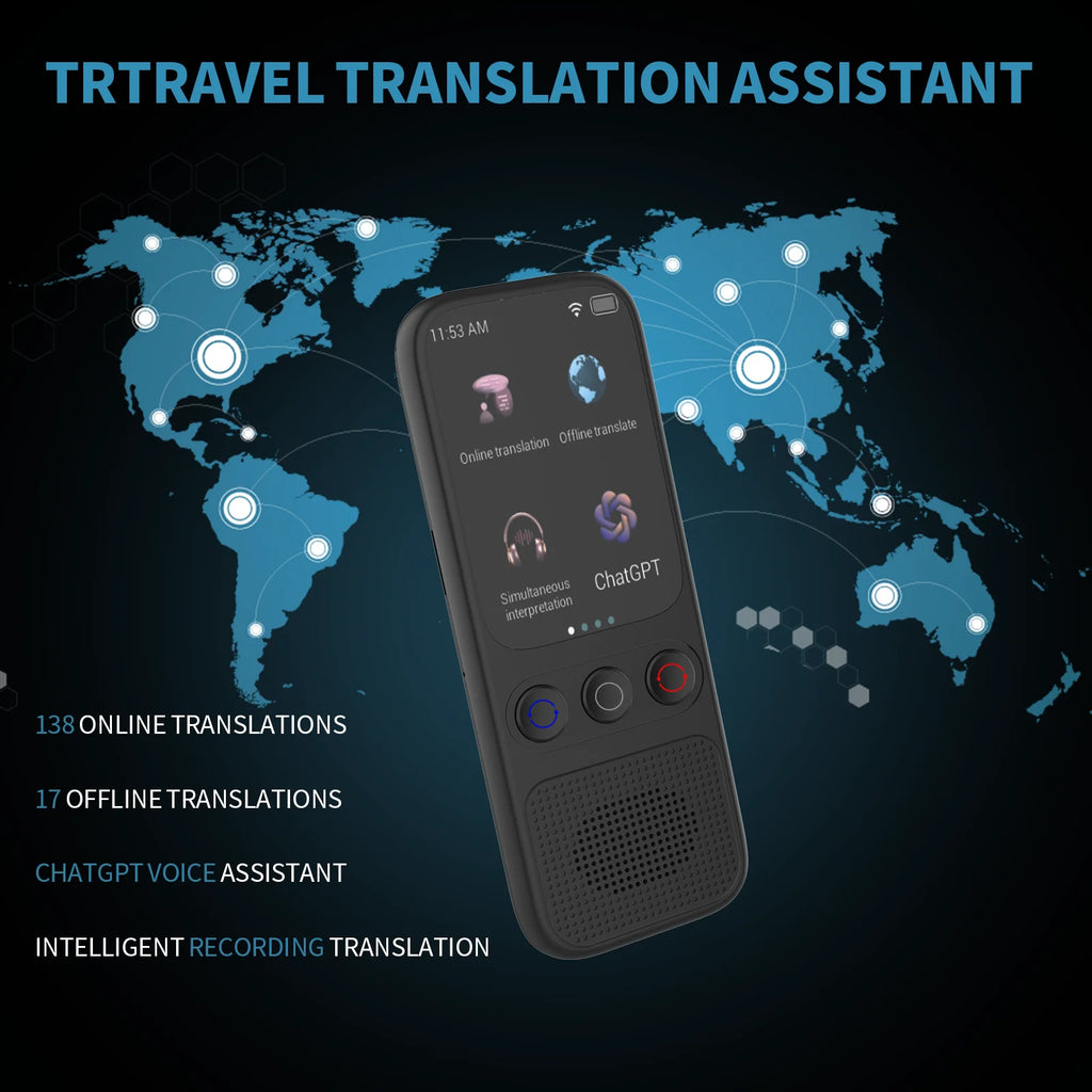 Language Translator Device Portable Translator 148 Languages Real-time Recording Translation WIFI Ai ChatGPT Translate Machine