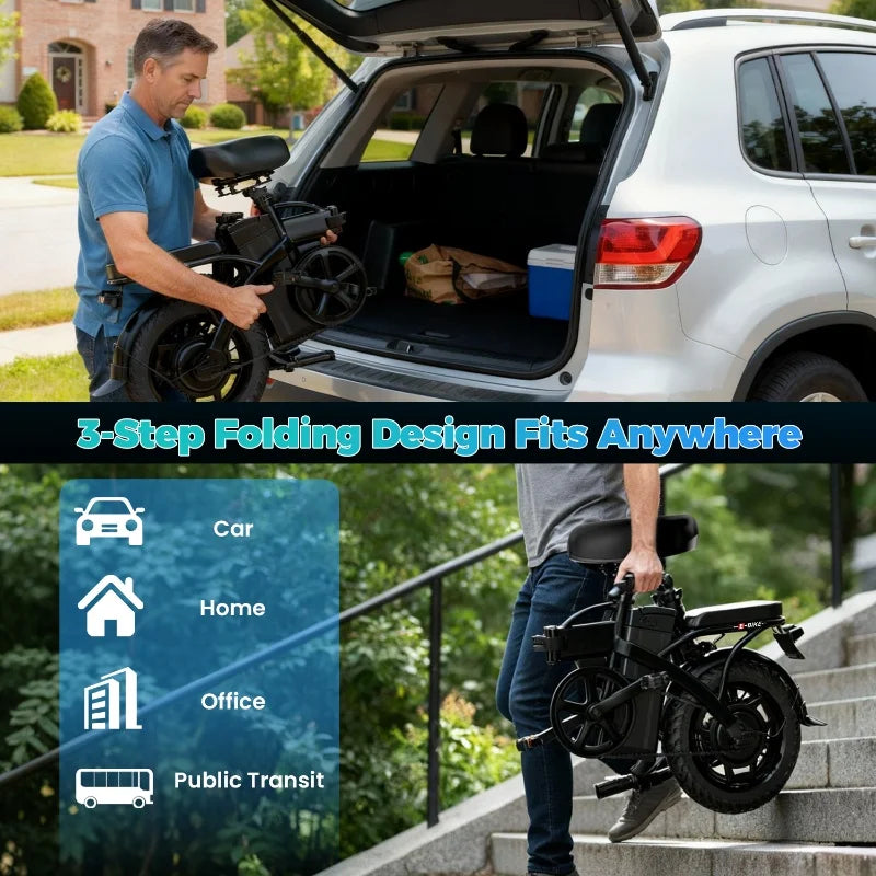 1000w 2000w Adult Electric Bike,30miles 48v Aluminum Alloy 14 Inch Ebike,for Both Men Women In Cities Cycling Electric Bicycle