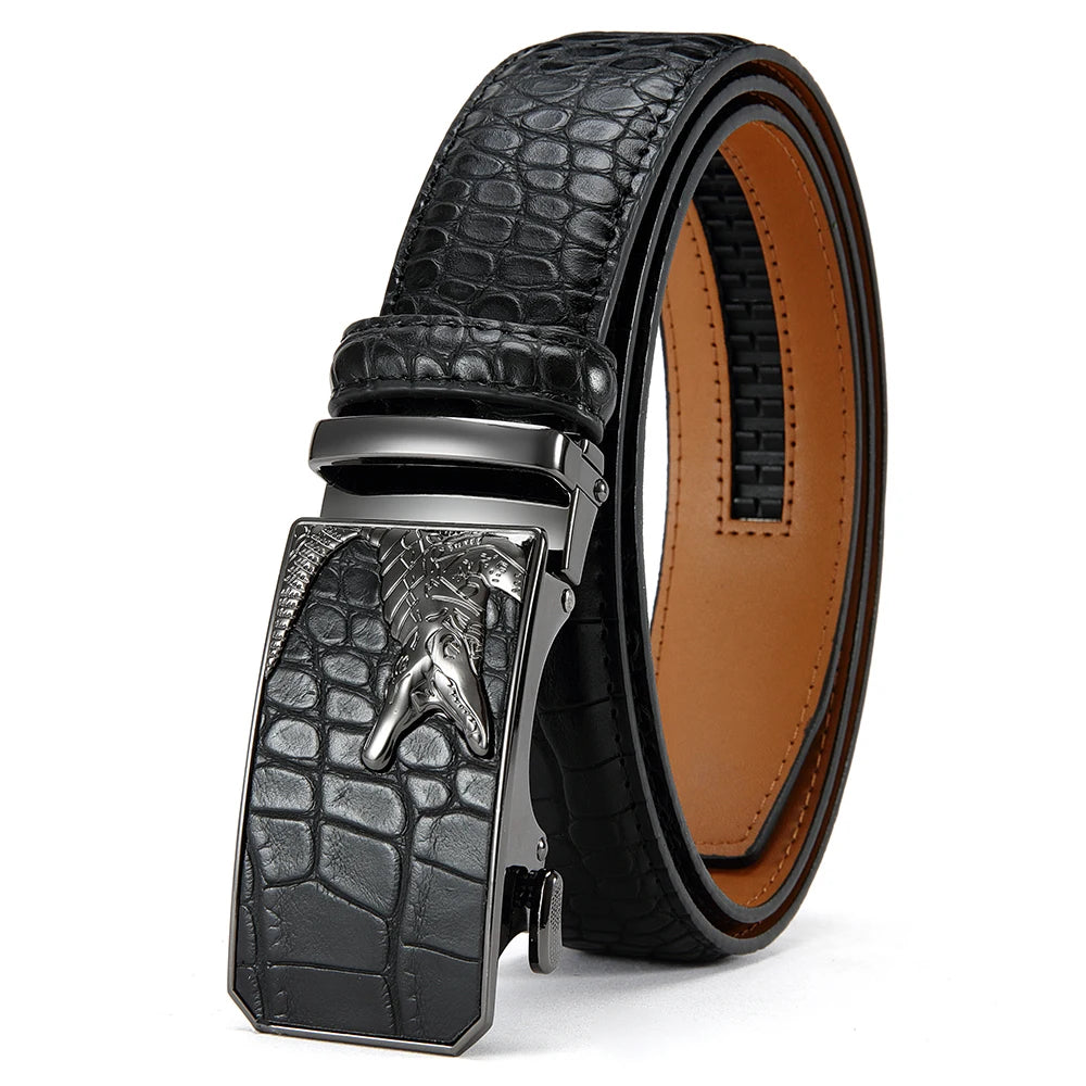 Men's PU Leather Belt Fashion Automatic Buckle Belt for Popular Business High Quality Male Belt