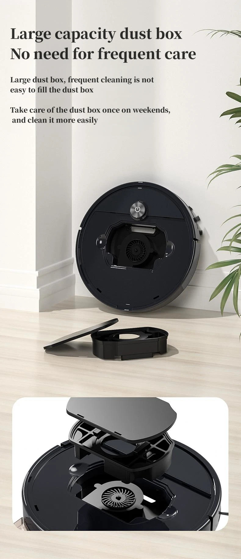 Powerful suction sweeping robot, suitable for hard floors/low plush carpets/pet hair sweeping robots, scheduled cleaning