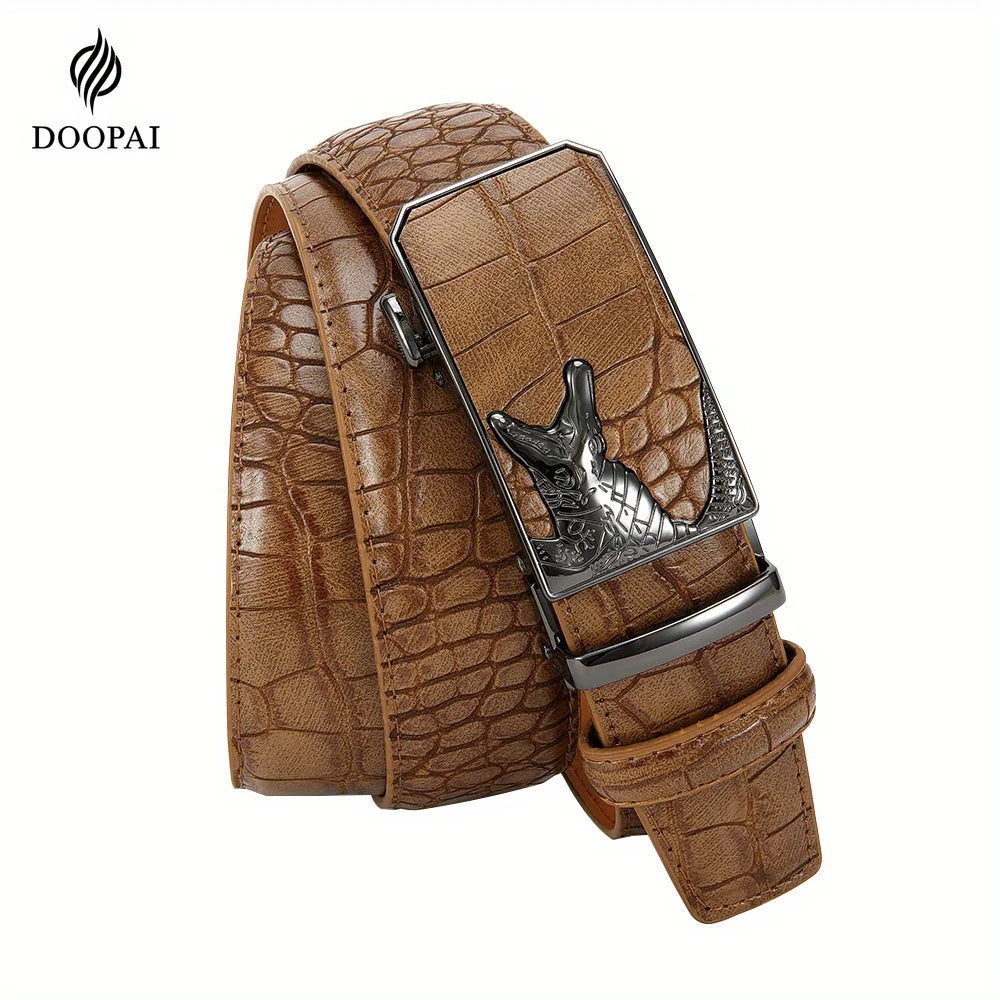 Men's PU Leather Belt Fashion Automatic Buckle Belt for Popular Business High Quality Male Belt