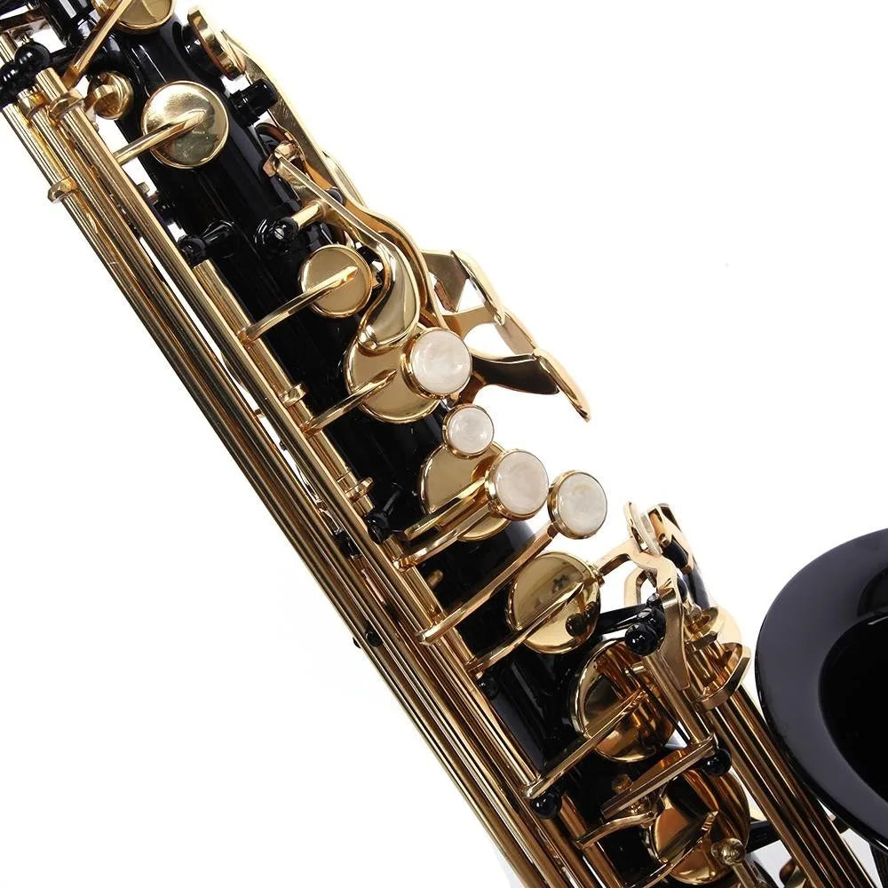 New Black Alto Eb Sax Saxophone Gold w/ Case Tuner Accessories