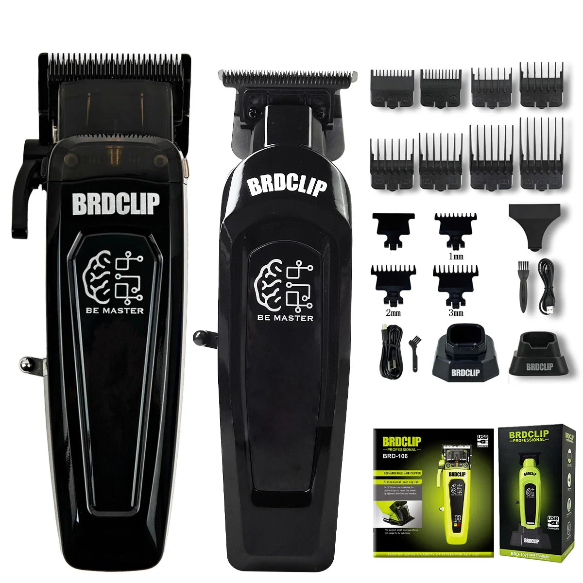 WMARK NG-8613KIT BRDCLIP Barber Set Professional Men's Hair Clipper Trimmer Set DLC Blade Electric Machine Barber Charging Base
