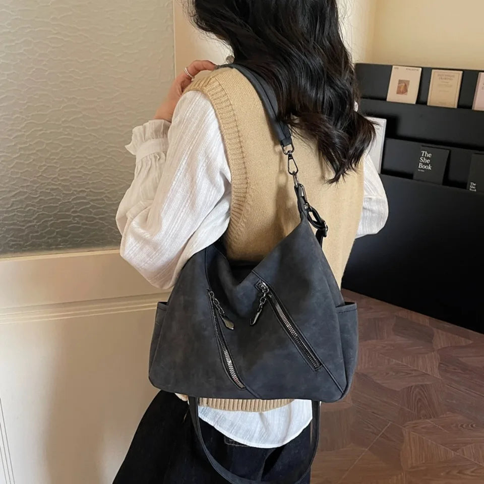 High Quality Scrub Soft PU Leather Shoulder Crossbody Bags for Women Designer Luxury Women Bags Female Handbags Casual Tote Sac