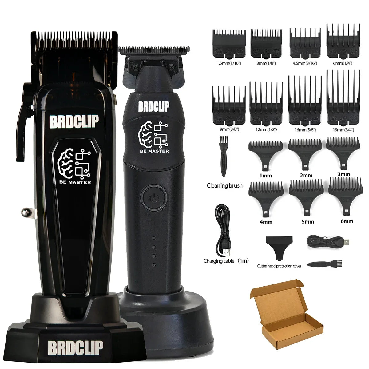 WMARK NG-8613KIT BRDCLIP Barber Set Professional Men's Hair Clipper Trimmer Set DLC Blade Electric Machine Barber Charging Base