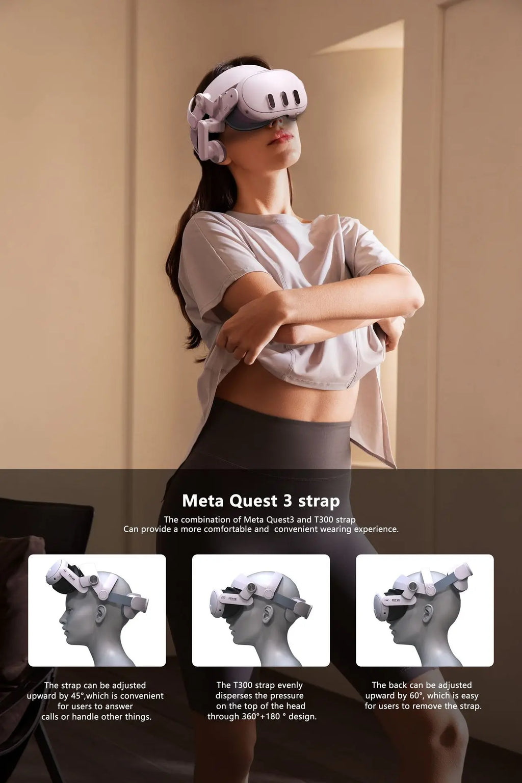 T300 Adjustable VR Head Strap For Meta Quest 3 Improve Comfortable Elite Replacement Headwear For Quest 3 Accessories