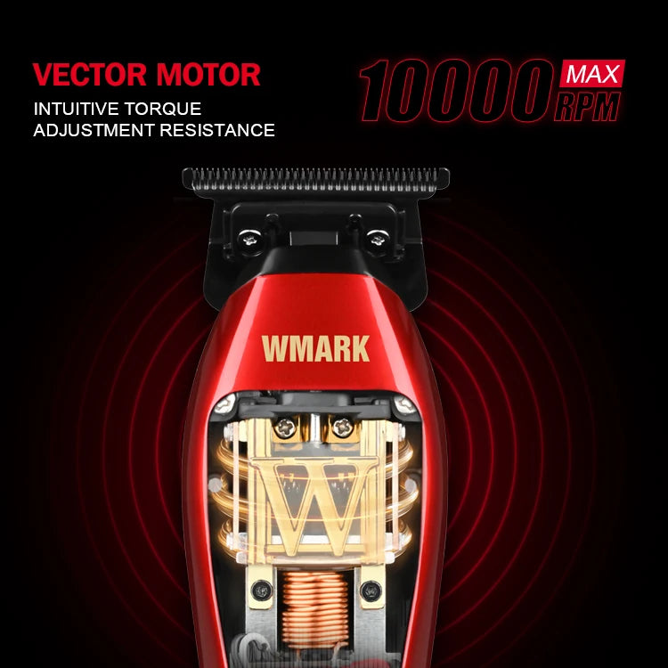 WMARK Trimmer Professional Hair Cutting Machine Cordless Hair Clippers 10000 RPM Barber Clipper Electric Trimmer for Men NG-X1