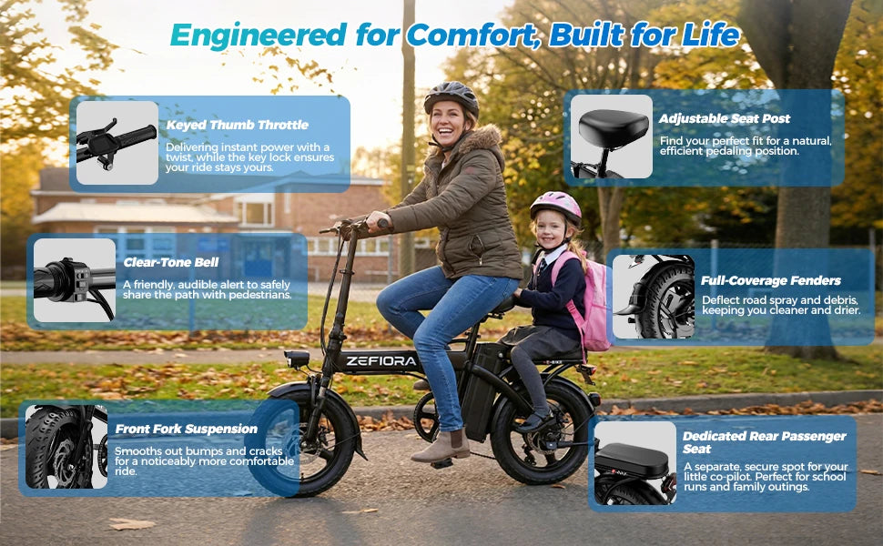 1000w 2000w Adult Electric Bike,30miles 48v Aluminum Alloy 14 Inch Ebike,for Both Men Women In Cities Cycling Electric Bicycle