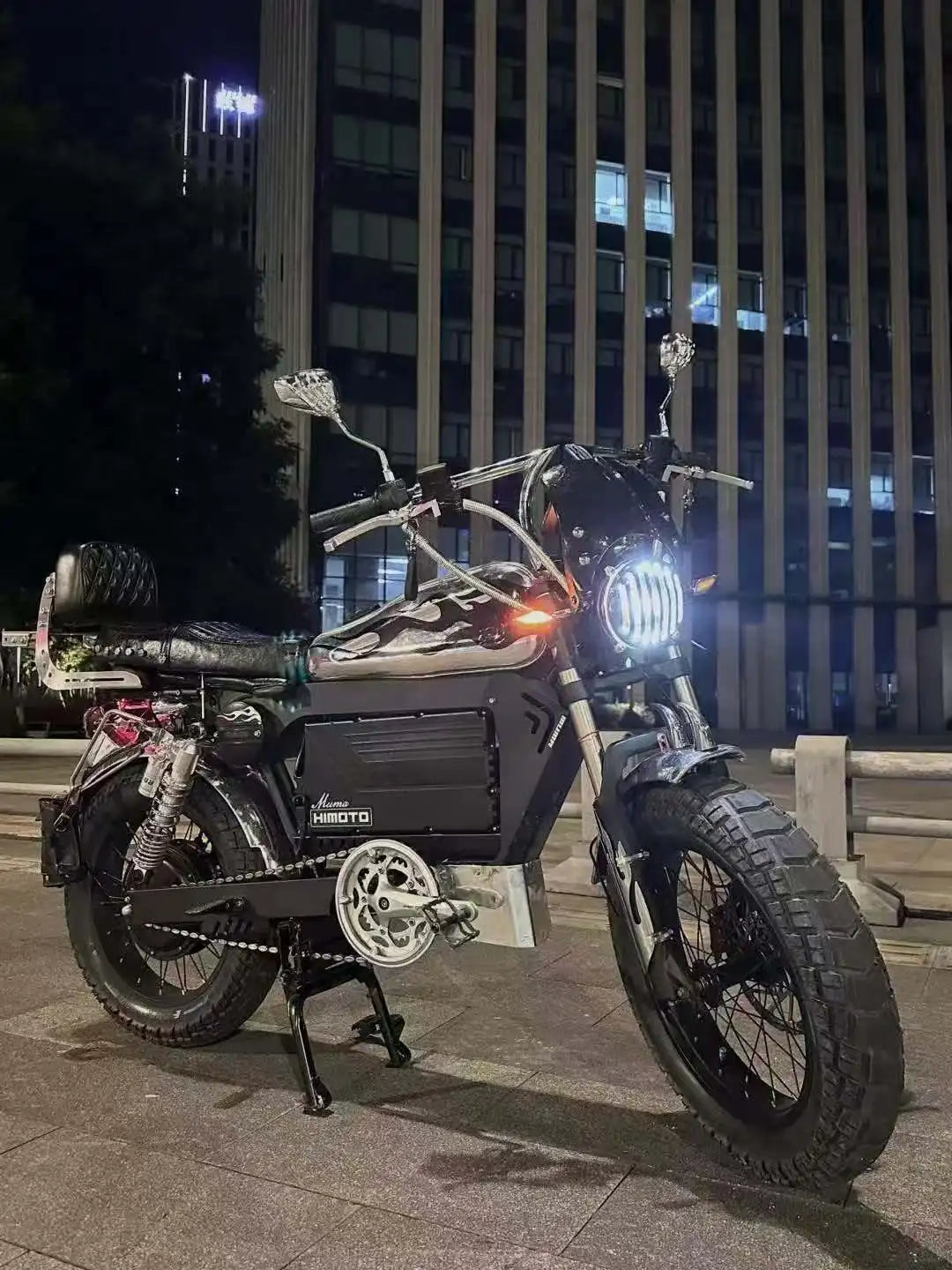 Black Warrior 3000W Motorbikes 60V45AH PC material tool kit with password lock Ebike 20 inch Off-road Fat Tyre Electric Bike