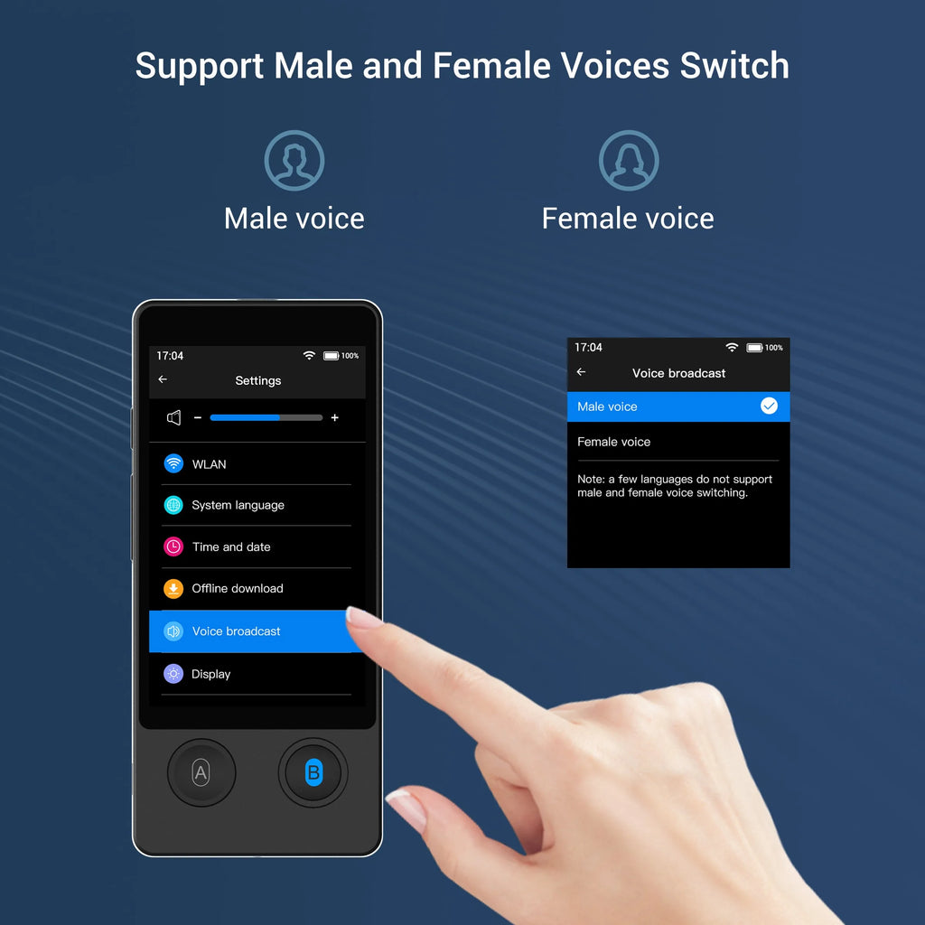 Wooask W12 Translator Device,Two Way Real Time Voice Translator, 144 Languages with 16 Offline Packages , for Travel Business