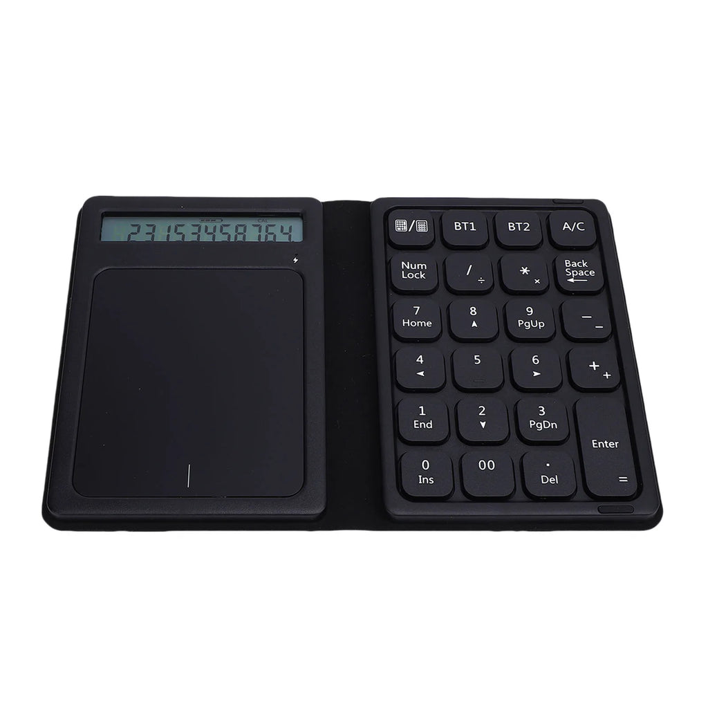 Wireless Numeric Keypad 2 Device Connectivity Bluetooth Numeric Keyboard Foldable Calculator Function for Financial Accounting