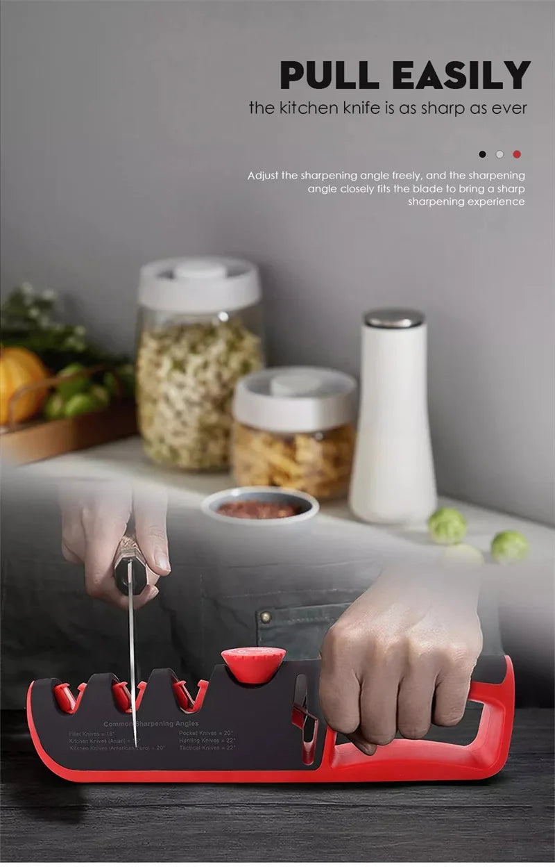 Knife Sharpener 5 in 1 Adjustable Angle Kitchen Grinding Machine Professional Knife Scissors Sharpening Tools with cut resistant