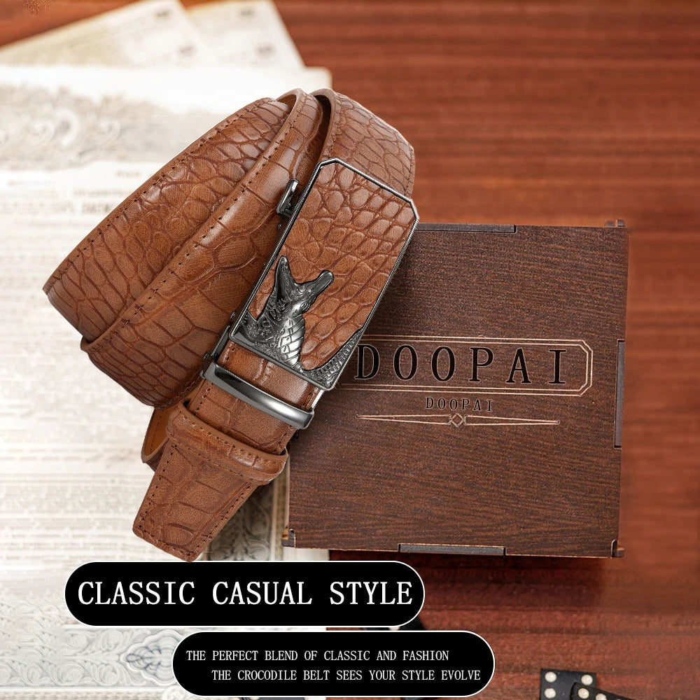 Men's PU Leather Belt Fashion Automatic Buckle Belt for Popular Business High Quality Male Belt