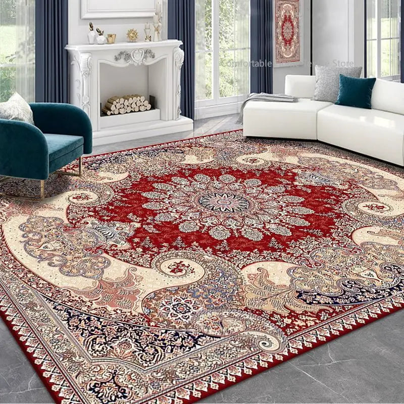 Persian Style Carpet for Living Room Home Decoration Retro Lounge Rug Soft Bedroom Carpet Non-slip Bedside Mats Washable 200x300