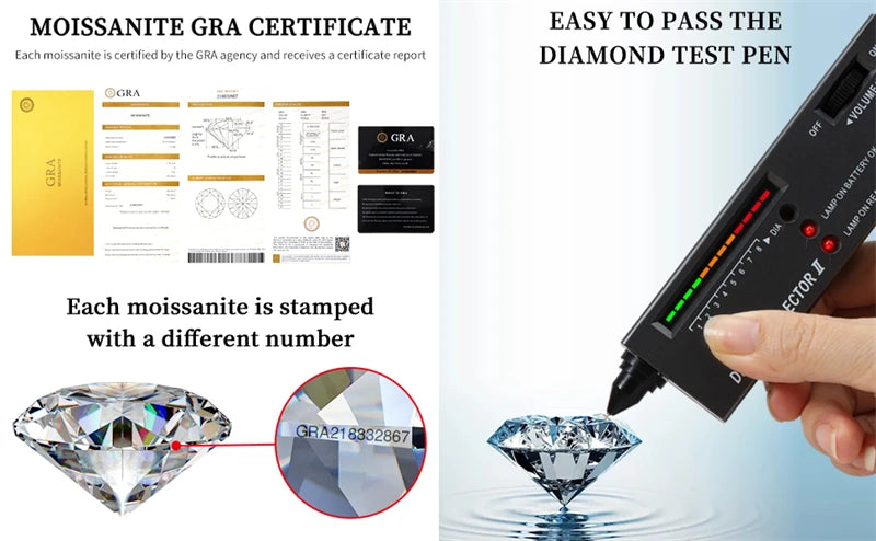 Original Real 18K Gold Moissanite Diamond Earrings Authentic AU750 Exquisite Gift Gold Earrings For Woman Female Fine Jewelry