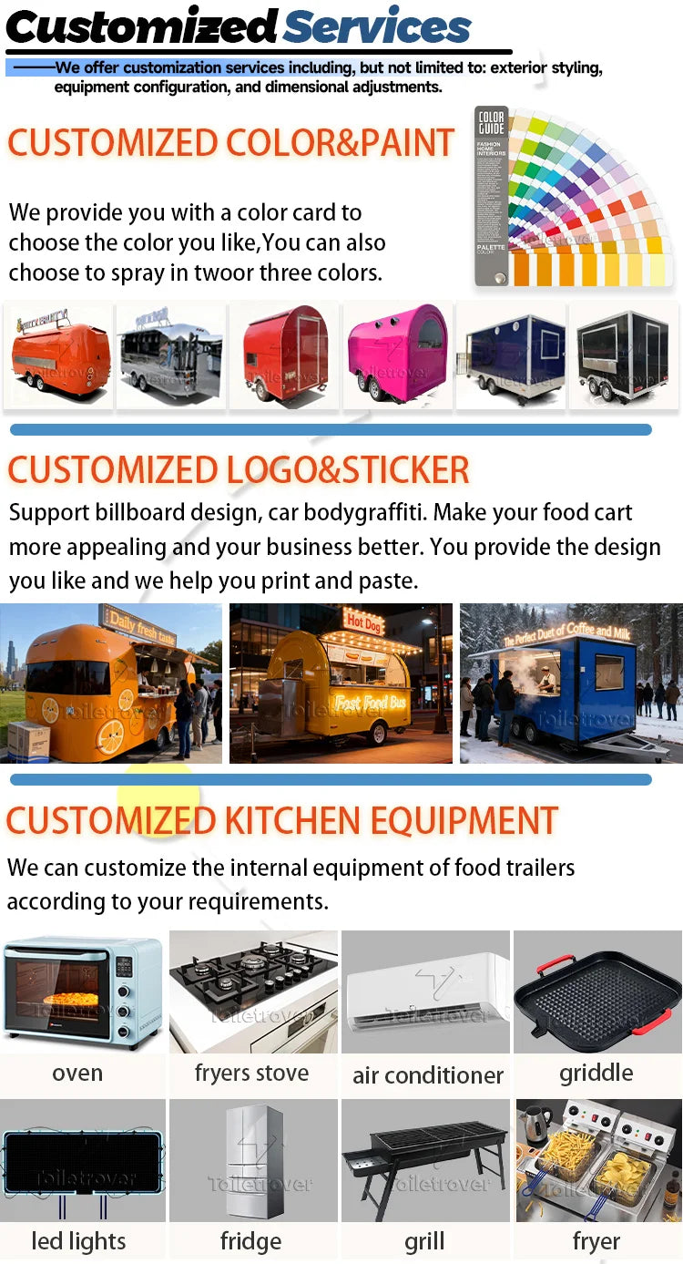 Galvanized Sheet Catering Bar Fruit Mini Size Mobile Kitchen Bar Ice Cream Customised Mobile Kiosk Hot Dog Cart Food Trailer