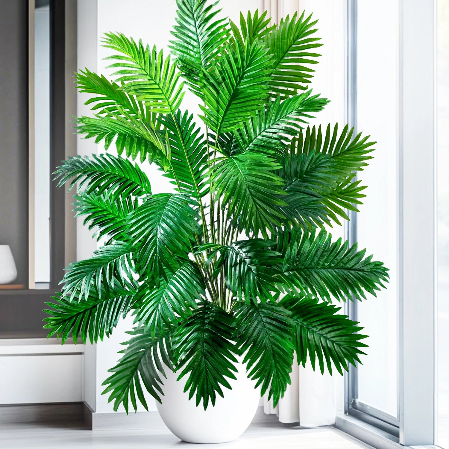 53-123cm  Artificial Palm Tree Tropical Fake Plant Green Plastic Palm Leaf Branches Suitable for Home Garden Decoration
