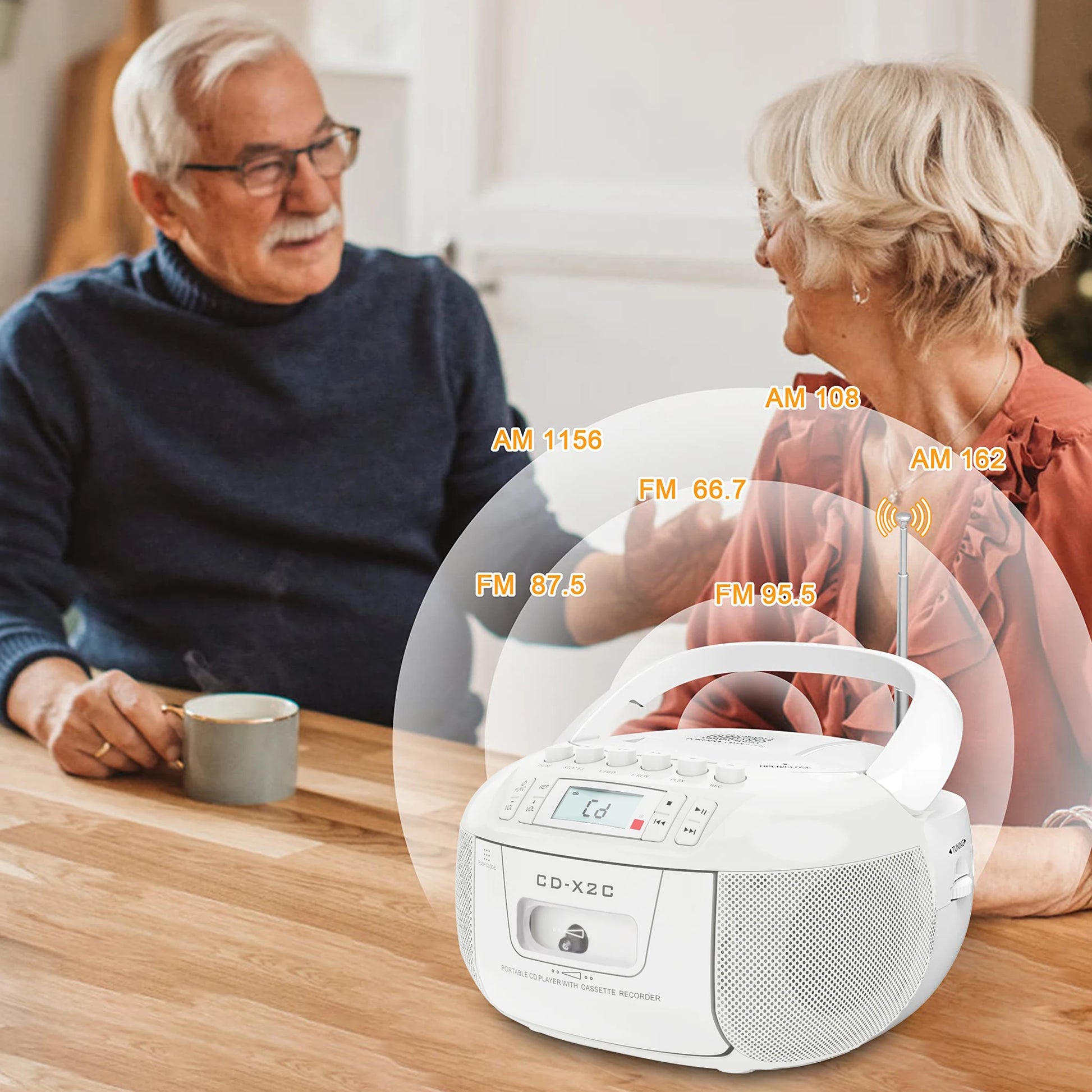 CD cassette boombox combo with bluetooth and AM FM radios,portable cd tape recorder with USB,DC AC powered